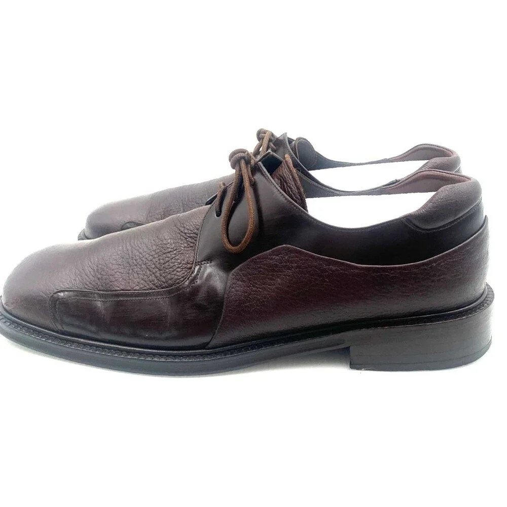 Mezlan Picasso Shoes Mens Size 11M Brown Leather Oxford Y2K Square Toe Lace Up
